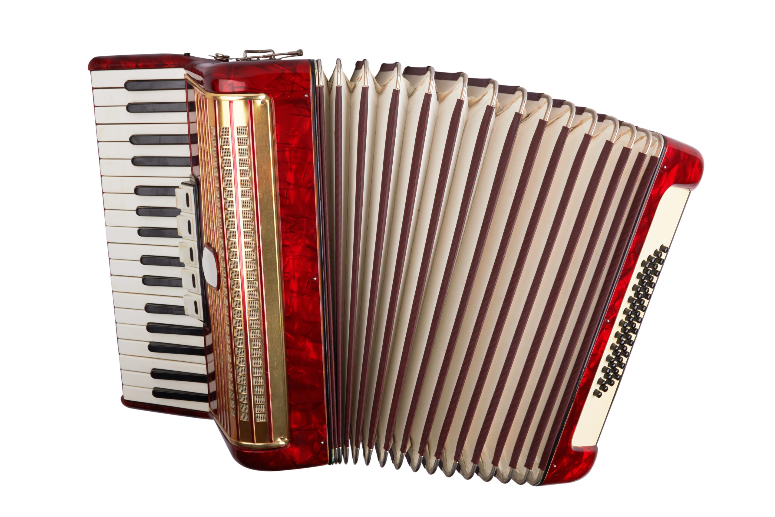Retro accordion isolated on white background